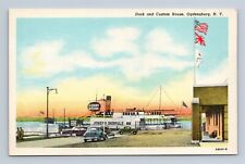 1949 Ferry Dock &Custom House Ogdensburg New York Linen Postcard Unposted Teich picture