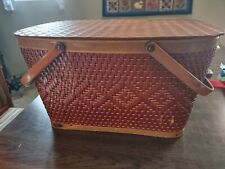 A Vtg. Redmon Wooden Woven Picnic Basket 18 In X 12 In X In.11  1940s-50s picture