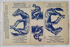 1940s Mechanical Advertising Postcard Horse & Jockey Dixie Hotel New York NY picture