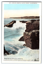 Vintage Postcard Beach Drive, Santa Cruz California White Border Pacific Coast picture