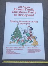 Rare 28th Annual Disney Family Christmas Party At Disneyland 1983 Poster- mint picture