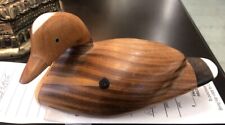 Mid Century Modern Hardwood Duck with Marquetry and Bone Details Bin6754A Gift picture