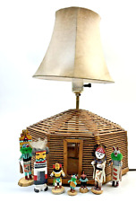 NAVAJO Hogan Stick Table Lamp w/ 7 Miniture Kachinas UNIQUE Handmade Signed picture
