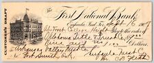 Eufaula Indian Territory Oklahoma FNB 1907 Bank Check Vignette Scarce picture