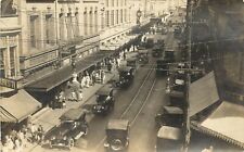 1925 RPPC Postcard Fort Street Scene Honolulu HI Cars People Signs unposted Nice picture