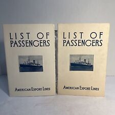 1932 & 1933 AMERICAN EXPORT LINES - List Of Passengers: New York to Alexandria picture