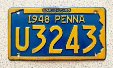 1948 PENNSYLVANIA license plate - SUPERB ORIGINAL antique vintage auto tag picture