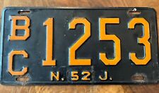 1952 New Jersey License Plate Antique Vintage Collectible picture