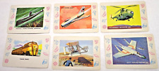 6pc.  1958 CARDO PLANES TRAINS SUBMARINE TRADING CARDS -  picture