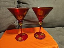 Vintage Hand Painted Wine Glasses Gold Leaf picture