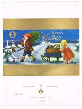 ORIGINAL VINTAGE C1960 GERMAN CHOCOLATE BOX CANDY LABEL CHRISTMAS SANTA SLEIGH picture