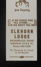 1960s Elkhorn Lodge Hunting and Fishing Grangeville ID Idaho Co Matchbook picture