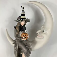 New Open Box Mackenzie Childs Halloween Spellbound Witch & Moon Figure 20.5” picture
