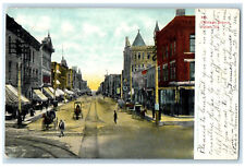 1907 Business District Chicago Street Joliet Illinois IL Antique Posted Postcard picture