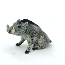 Ceramic Boar Figurine Wild Animal Pig Miniature Statue Garden Home Decor Gift picture