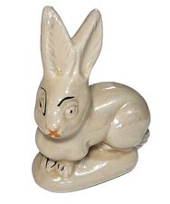 Vtg Rabbit Bunny Cermaic Figurine Made In Brazil Iridescent Lusterware Old 4 X 3 picture