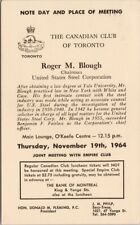 Canadian Club of Toronto ON Advertising Roger Blough US Steel 1964 Postcard G96 picture