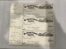 1900 THE COLUMBIA NATIONAL BANK COLUMBIA, PA  CHECKS WITH RECEIPTS picture
