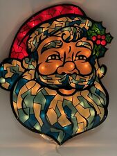 Mosaic Santa Face Plug In Christmas Holiday Light Sculpture  picture