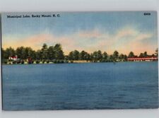 c1940 Municipal Lake Rocky Mount North Carolina NC Linen Postcard picture