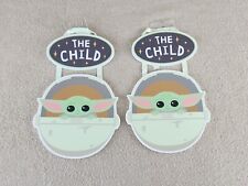 Star Wars The Mandalorian The Child Grogu Hanging Sign Wall Art Set of 2 picture