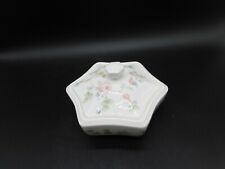 Vintage Wedgwood Rosehip Trinket Dish w/Lid  Floral Roses England 1991 Hexagon picture