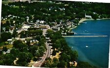 Vintage Postcard- Town and lake, Skaneateles, NY 1960s picture