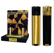 1x Full Size Refillable Clipper Metal Lighter With Gift Box (Black or Gold Top) picture