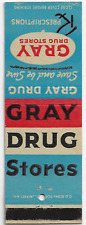 Gray Drug Stores 1960's FS Empty Matchbook Cover picture