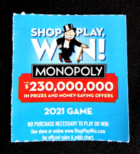 2021 MONOPOLY MAN SHOP PLAY WIN 182 Game Pieces DECOUPAGE Vons Albertson Safeway picture