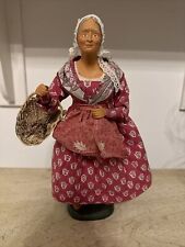 Santon De Provence Terracotta Doll Figure Old Woman Wheat In Basket - French picture