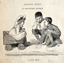 1878 Print A Little Artist Lessons In English 6 x 4.75