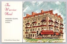 Hastings Sussex England, Warrior Hotel, Warrior Square, Vintage Postcard picture