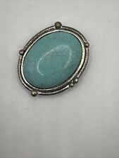Vintage Navajo Turquoise Sterling Silver Pin Brooch picture