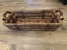 Basket Hand Woven Brown with Handles 22