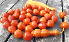 Rossary Orange Bakelite Islamic Muslim Islamic Prayer 33 Beads 104,1gr Handmade picture
