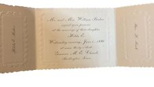 1898 Wedding Invitation Hilda E Baker Ben H Mark Burlington Iowa William JQE2 picture