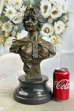 Wonderful Bust Young Lady By Villanis Art Deco Hot Cast Bronze Sculpture Statue picture