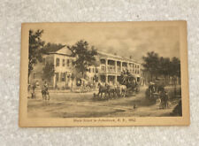 Antique 1862 RPPC Postcard Main Street Johnstown NY Horses Carriage Buildings picture