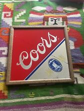Coors Vintage Bar Man Cave Advertising Glass Mirror Sign 1988 picture