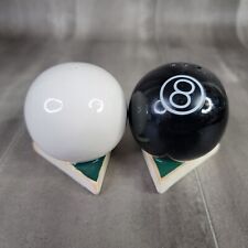 Vintage Columbia Ceramics Salt And Pepper Shakers Pool 8 Ball & Cue ball picture