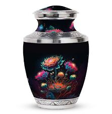 brightly colored flowers in dark Large Urns For Ashes For Adults Size 10 Inch picture