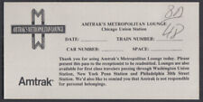 Amtrak Railroad Metropolitan Lounge Chicago Union Station pass c 1970s picture