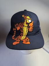 Vintage 90s Disney Store Tigger Baseball Cap Embroidered Navy Blue Snapback New picture
