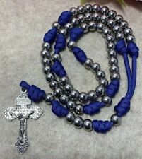 Catholic Paracord Rosary-Silver Beads Rosary -Durable Rosary-  Handmade picture