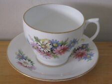 Vintage Clarence Bone China Footed Teacup & Saucer Set with Daisys 924/54 picture