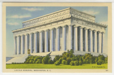 Washington, D.C. Postcard View Of Lincoln Memorial c1940s vintage linen G3 picture