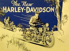 1932 THE NEW HARLEY DAVIDSON MOTORCYCLE ADVERTISING POSTER VINTAGE ART GRAPHICS picture