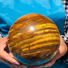 9.85LB Natural Tiger's eye stone quartz Sphere crystal ball rock Healing 960 picture