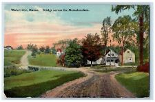 1911 Bridge Across The Messalonskee Waterville Maine ME Posted Houses Postcard picture